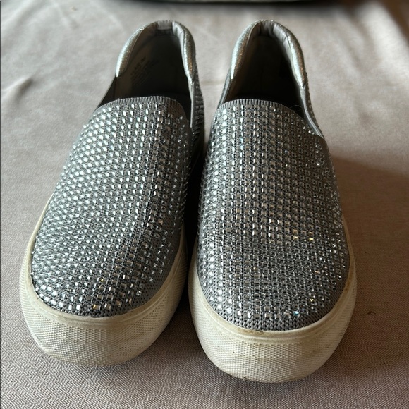Steve Madden Silver Sparkly Sneakers - Picture 1 of 4